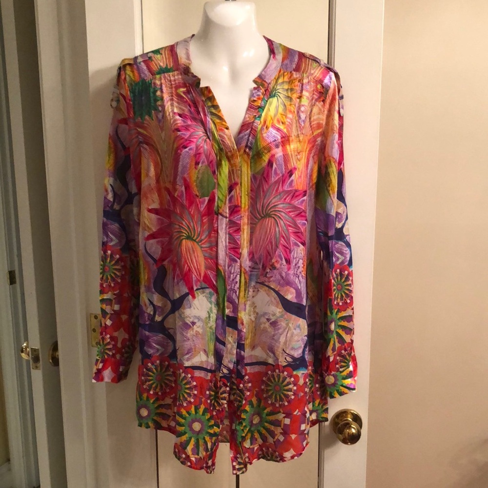 Desigual Vibrant Floral Print Women's Tunic Top